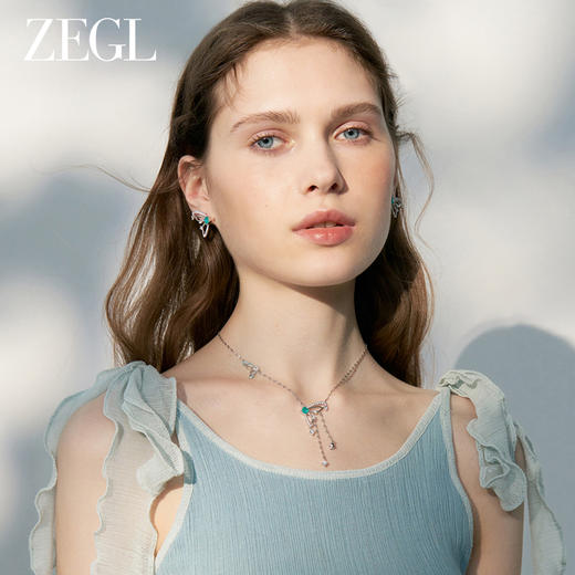 ZEGL设计师精灵之舞系列蝴蝶项链女款2024新款流苏锁骨链颈链饰品 商品图1