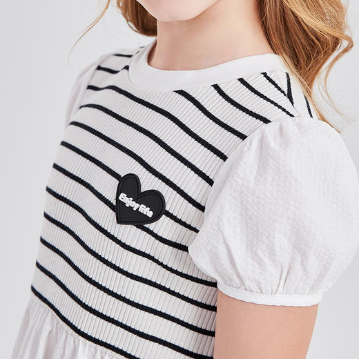 笛莎Deesha 女童连衣裙2024年新款条纹连衣裙 商品图3