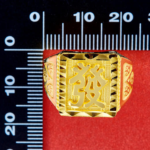 【限时克减128元】足金999.9 黄金發字方形男戒(NJ00109)（预售产品下单后不退款不退货不换货不补差价 商品图4