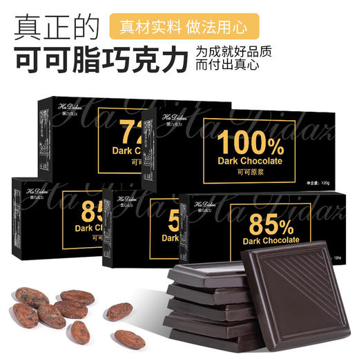 【0负担！100%黑巧克力】每日纯黑巧克力，96包大分量，俄罗斯风味纯可可脂，健身生酮零食 商品图1