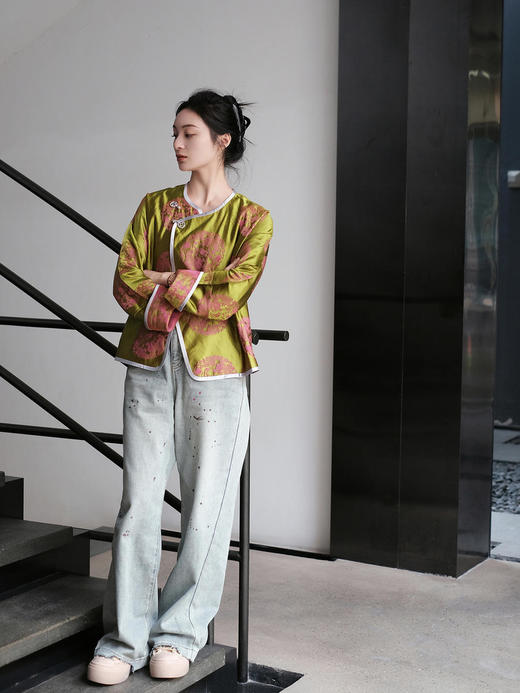 微瑕秒杀 |盛唐牡丹 |色织真丝花锦缎团龙纹外套[特价品](特殊商品不退不换) 商品图9