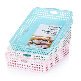 茶花  收纳盒  纳洁多用收纳方筛  颜色随机 3个装
