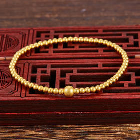 【限时克减150元】足金999 古法小圆珠（约2.9mm）手串(周长约16.5-17.5cm)(YGFSC00004)补差价）预售产品下单后不退款不退货不换货不补差价