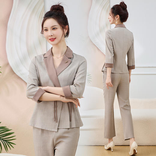 时尚洋气休闲，长裤职业西装两件套HR-MLLJ6670 商品图4
