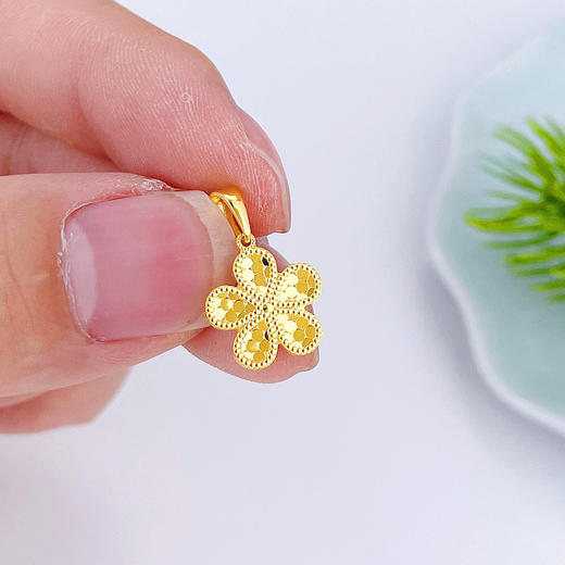 【限时克减150元】足金999.99 【精品】五9黄金实心鱼鳞五瓣花吊坠(ACDZ00302)（预售产品下单后不退款不退货不换货不补差价）（预售产品下单后不退款不退货不换货不补差价） 商品图3