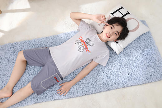 【39元限时秒杀】【秀黛】男童冰感纯棉短袖套装男童夏季睡衣家居服H2441007T【门店同款】【如遇缺货自动退款，介意勿拍】 商品图7