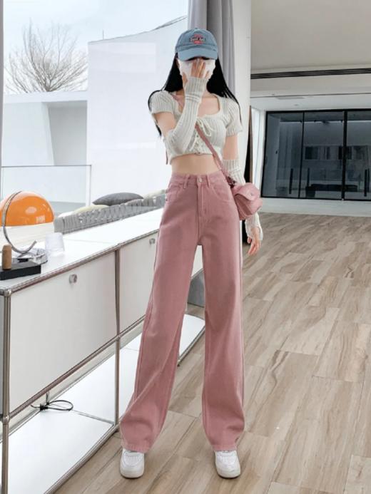 🔥开春必入【脏脏粉直筒牛仔裤】 好洋气 好显白 好少女🌸一整个把春天穿在了身上！ ✨料扎实 吸睛又特别 显瘦百搭、更显腿长、适合各种腿型👍 商品图1