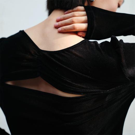 LIYIHAN植绒修身蝴蝶结镂空上衣 Y241S04890 商品图4