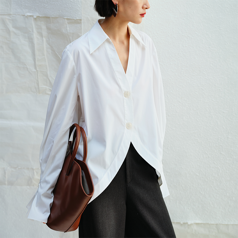 LIYIHAN直身弧形衬衫Y241C04201