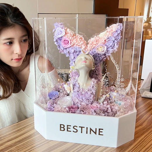 VBEINGS花语 永生花美人鱼 永生花玫瑰礼盒送女友爱人纪念日生日告白礼物摆件 商品图3