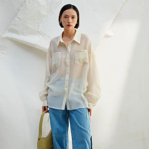 LIYIHAN通透感宽松衬衫Y242C03178 商品图1