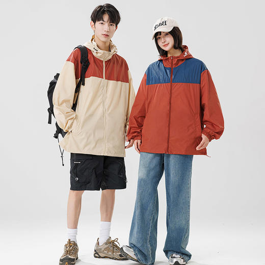 真维斯情侣款防晒衣 撞色拼接宽松连帽防晒4色可选 商品图6