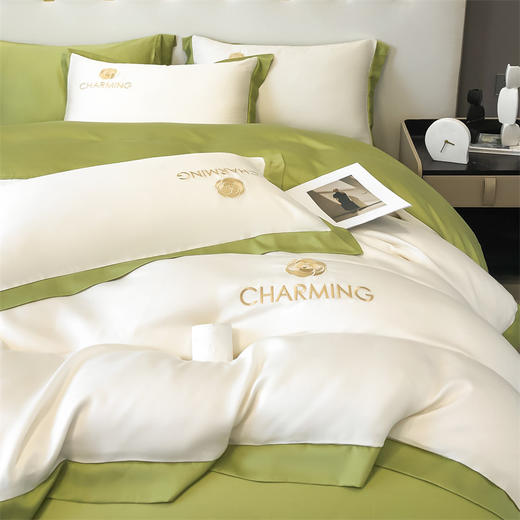 【冰丝床上四件套 水洗真丝被套被罩】轻奢天丝床品 宿舍家居床单三件套 商品图11