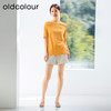 oldcolour纯色圆领T恤夏季新款设计感简约宽松上衣女P23021149 商品缩略图3