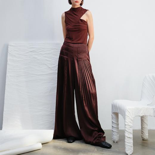 LIYIHAN百褶阔腿长裤Y242K02816 商品图0