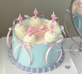 【优品系列】---【粉色蝴蝶结爱心蜡烛】女友、闺蜜、女生蛋糕