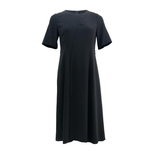 皮尔卡丹女装2024夏季新款黑色醋酸短袖休闲连衣裙C42DS26B0 商品图0