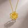周六福黄金项链足金女计价牡丹花吊坠送礼送妈妈送女友送女友礼物 商品缩略图2