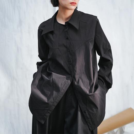 【张天爱同款】LIYIHAN结构折纸衬衫Y241C095 商品图0