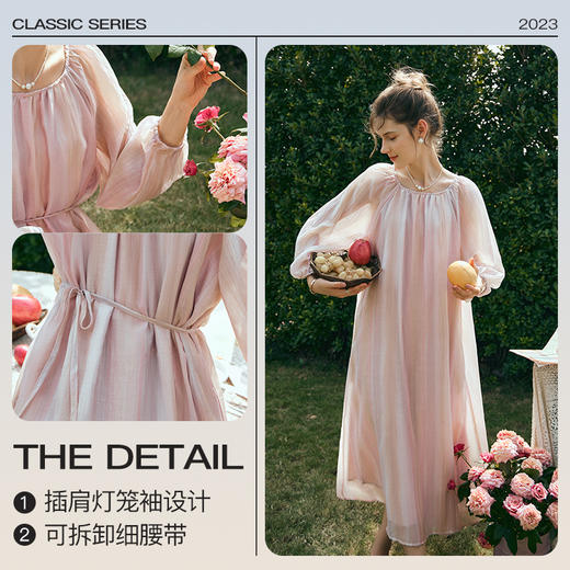 OLrain欧芮儿法式粉色连衣裙女早春2024年新款慵懒宽松显瘦裙子 商品图2