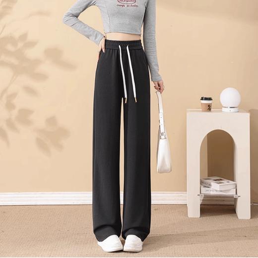 半身缘女裤 春夏垂顺直筒垂感显瘦阔腿冰丝面膜裤DS557 商品图4