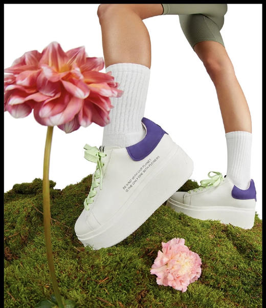 ash专柜正品 如jia白送 BEKIND 花朵刺绣 内外全皮超轻IP厚底小白鞋 商品图0