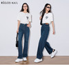 OLrain欧芮儿复古蓝牛仔裤女夏季2024年新款气质高腰直筒阔腿裤 商品缩略图0