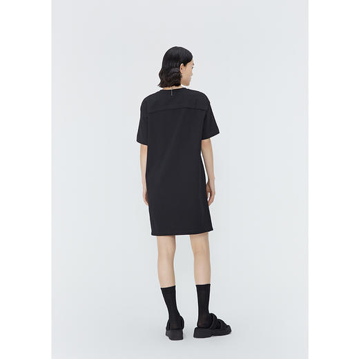 NEELLY纳俪商场同款卡通印花中长款连衣裙女100%棉休闲短袖直筒裙N24041Y01020 商品图3