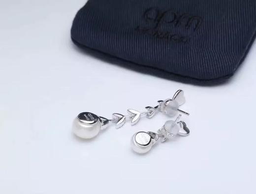 B032705不对称银镶晶钻花瓣耳环简洁兼气质并具 商品图10