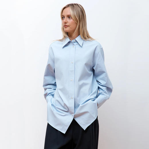 STUDIO NICHOLSON SHIRTS - OVERSHIRT 女装刺绣LOGO廓形长袖衬衫 商品图0