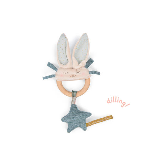 法国 Moulin Roty 木环手摇铃 小小舞蹈学院 天鹅/蓝兔/粉色小老鼠 商品图4