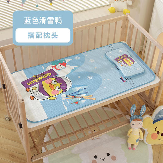 【送同款枕头！凉而不冰 尽享舒适睡眠体验】新品夏季儿童乳胶凉席幼儿园冰丝席两件套婴儿空调席可爱卡通席子 商品图12