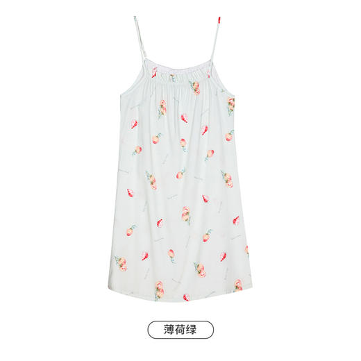都市丽人生活家居春夏睡衣女梭织人棉家居服薄款吊带裙女士梭织棉睡裙LH46E7 商品图6