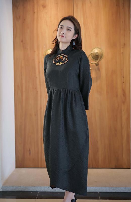 漫物记香云纱老绣片连衣裙XYS-W156 商品图0