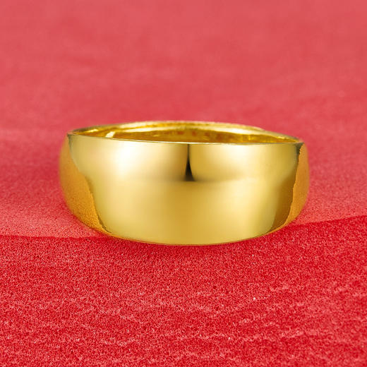 【限时克减150元】足金999.9 实心内福光面活口光圈戒光圈蛇肚戒（最宽处约8.1mm）(JZ00674-01)（预售产品下单后不退款不退货不换货不补差价） 商品图1