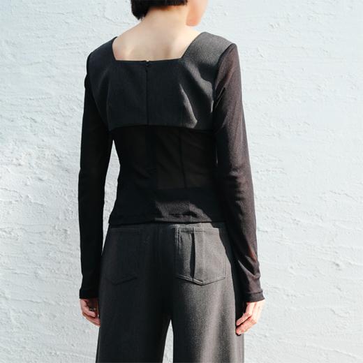 LIYIHAN网纱拼接上衣 Y241S01182 商品图3