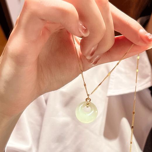 Fanci范琦×宫主【幸运平安扣】s925银项链女和田玉吊坠锁骨链国风小众礼物新中式生日礼物送妈妈送女友 商品图5