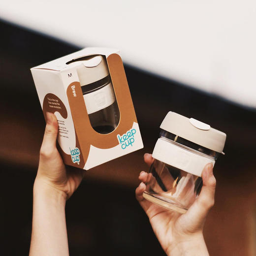 澳洲KEEPCUP 玻璃杯咖啡杯便携女水杯彩环透明随手杯随行杯冷萃外带杯高颜值 商品图1