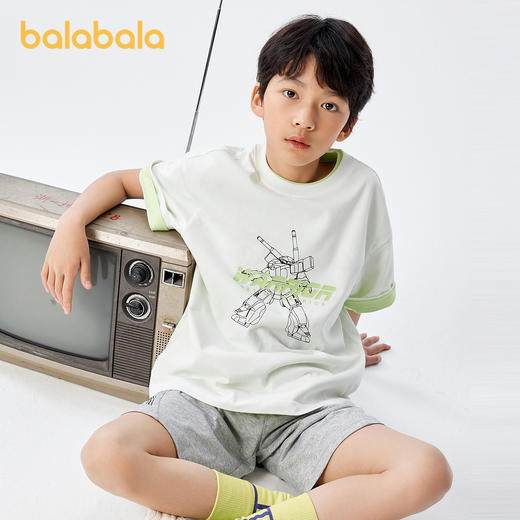 巴拉巴拉童装打底衫儿童短袖t恤男大童夏装纯棉印花亲子休闲上衣 商品图2