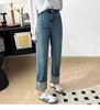 老米优品🎈实物炒鸡赞！！神仙裤型！！《复古做旧调 莱赛尔天丝果冻牛仔裤》窄版直筒微拖地，显瘦！软糯到哭！！K240327A 商品缩略图1