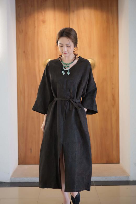 漫物记香云v领系带连衣裙XYS-W178 商品图0