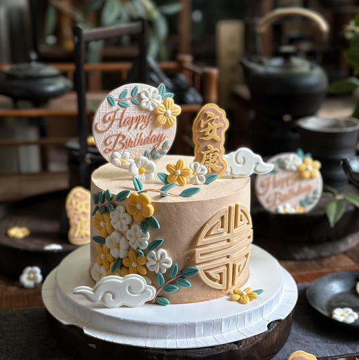 中式国风祝寿蛋糕（字和颜色是固定的搭配）夹心有草莓，芒果，巧克力脆脆，奥利奥四选一。 商品图3