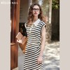OLrain欧芮儿条纹连衣裙女春季2024年新款POLO领收腰针织无袖裙 商品缩略图0