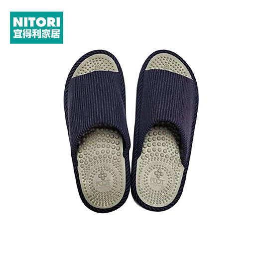 前开条纹拖鞋 卡琳 藏青色 M 商品图0