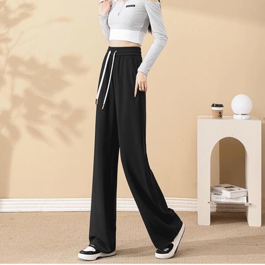 半身缘女裤 春夏垂顺直筒垂感显瘦阔腿冰丝面膜裤DS557 商品图1