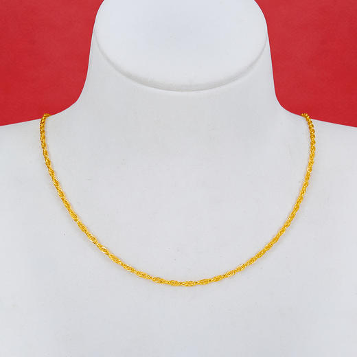 【限时克减150元】足金999.99 五9黄金绞丝链项链(ACXL00002-6)预售产品下单后不退款不退货不换货不补差价 商品图1