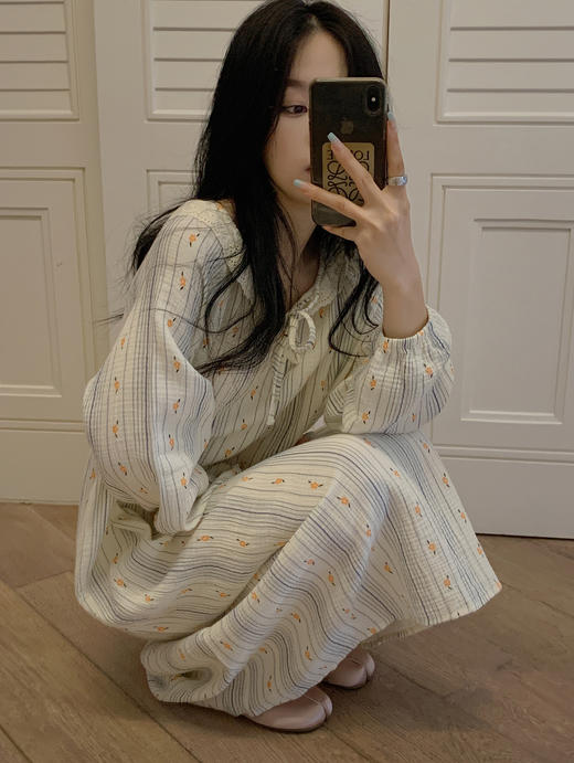 老米优品/ 3-5天! 美哭了！！100%双层婴儿棉《江南晚风。蕾丝棉纱裙》清甜少女氛围感 美宅小裙子  Q240328A 商品图9