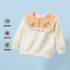 贝贝怡女童圆领卫衣2024春季新款甜美可爱格纹花朵儿童休闲长袖上衣ZB1DS055 商品缩略图0