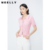 NEELLY纳俪商场同款甜美渐变粉色拉链针织衫女夏修身显瘦短袖上衣 N24042A01036 商品缩略图1
