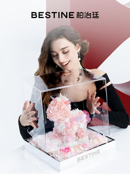 VBEINGS花语 大号独角兽 Anna粉色 永生花礼盒玫瑰花摆件送女生告白生日礼物 商品图1